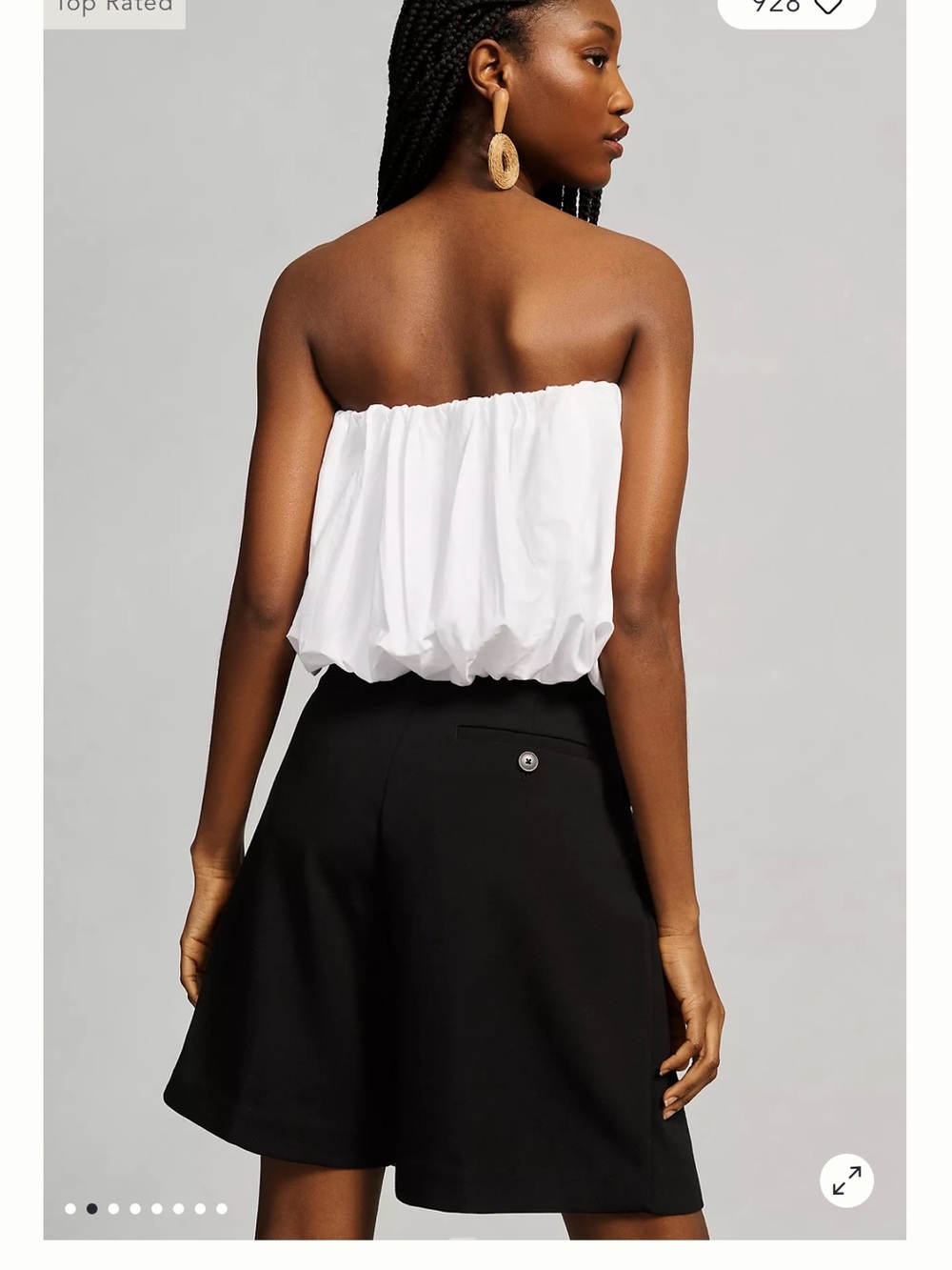 Maeve Anthropologie White Maeve Strapless Poplin Bubble Top sz M - Picture 3 of 6